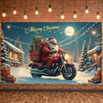thumbnail image 1 of Decorative Design Merry Christmas Banner Holiday Santa Claus Polyester Material Decorative Gift for Christmas Party Winter Celebration Home Decoration, 1 of 9