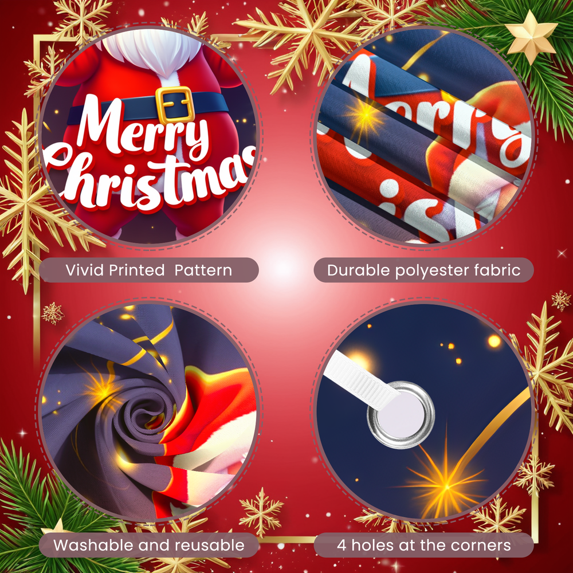Decorative Design Merry Christmas Banner Santa Claus Gift Boxes Festive Decoration for Holiday Celebration Indoor Decoration Winter Party