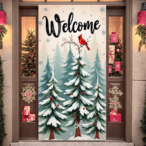 Decorative Design Merry Christmas Banner Snowflake Pattern Winter Holiday Event Decoration for Christmas Party Indoor Decoration