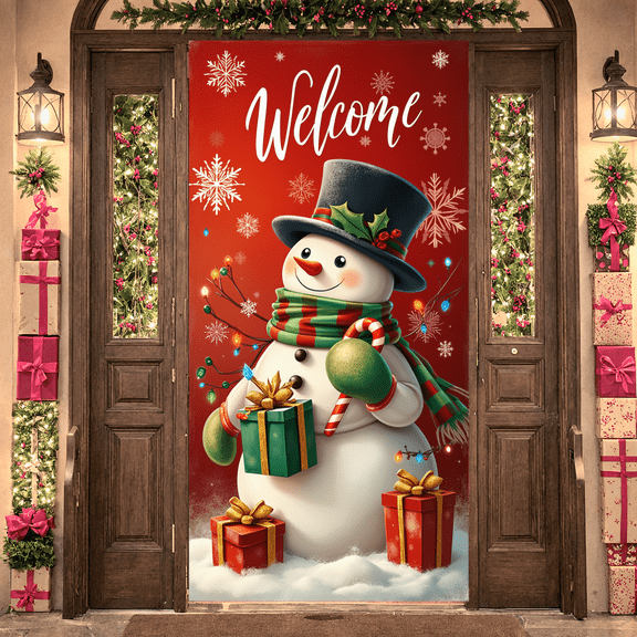 Decorative Design Merry Christmas Holiday Banner Polyester Material Christmas Tree for Holiday Celebration Indoor Decoration Party Background