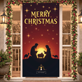 thumbnail image 1 of Decorative Design Merry Christmas Nativity Scene Banner Holiday Theme Starry Night Background for Holiday Celebration Indoor Decoration Photo Shoot, 1 of 9