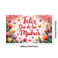 thumbnail image 1 of Decorative Design Mother's Day Banner Floral Motif Butterfly Decoration Spring Theme for Mother's Day Celebration Indoor Decoration Party Background, 1 of 8