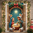 thumbnail image 1 of Decorative Design Nativity Scene Banner Nativity Display Religious Christmas Backdrop Polyester Material for Holiday Celebration Indoor Decoration Religious Events, 1 of 9
