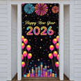 thumbnail image 1 of Decorative Design New Year Banner Ornamental Frame Happy New Year Crown Emblem Gold Colorful Gems for Holiday Party Celebration Event Decoration, 1 of 9