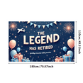 thumbnail image 1 of Decorative Design Retirement Banner Colorful Balloons The Legend Has Retired Polyester Material Party Decoration for Retirement Party Ceremony Indoor Celebration, 1 of 7