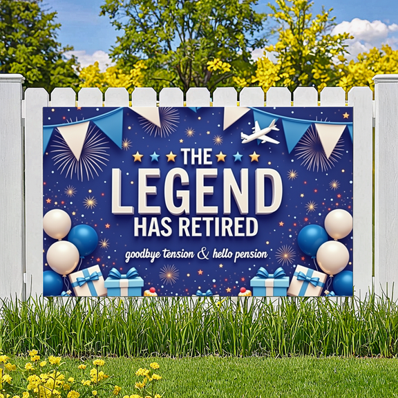Decorative Design Retirement Party Banner Airplane Travel Themed Balloon Celebration for Office Party Event Decoration Photo Background