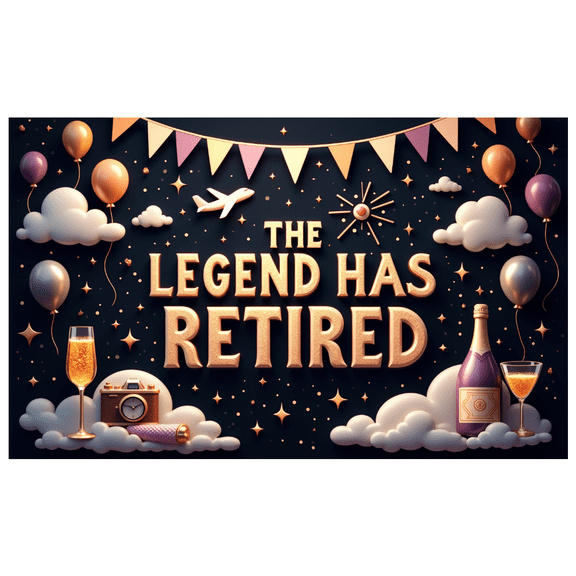 Decorative Design Retirement Party Banner Starry Theme Retirement Celebration Balloon Champagne Backdrop for Retirement Party Indoor Decoration Photo Opportunity