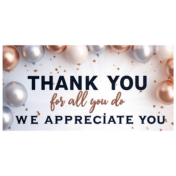 Decorative Design Thank You Banner Balloon Decoration Appreciation Banner Colorful Theme for Employee Recognition Corporate Events Gratitude Parties