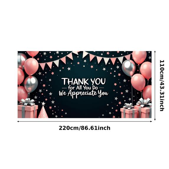 Decorative Design Thank You Banner Thank You Celebration Balloon Decor Star Pattern for Appreciation Ceremony Employee Recognition Gratitude Event
