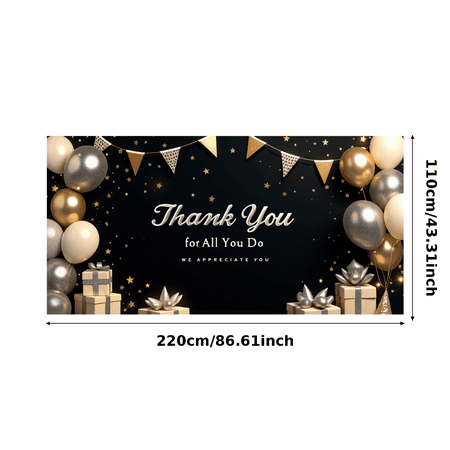 Decorative Design Thank You Banner Thank You Celebration Balloon Decor Star Pattern for Appreciation Ceremony Employee Recognition Gratitude Event
