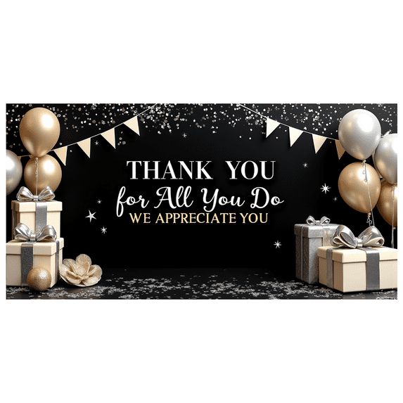 Decorative Design Thank You Banner Thank You Celebration Balloon Decor Star Pattern for Appreciation Ceremony Employee Recognition Gratitude Event