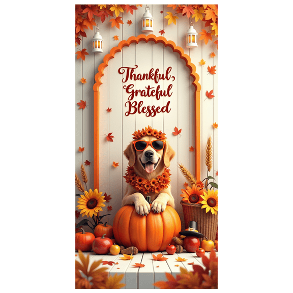 Decorative Design Thankful Banner Seasonal Fall Happy Theme Bright Colors for Thanksgiving Autumn Celebration Holiday Decoration Home Decor