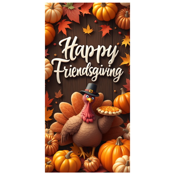 Decorative Design Thanksgiving Banner Autumn Theme Happy Friendsgiving for Holiday Celebration Indoor Decoration Party Event