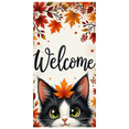 thumbnail image 1 of Decorative Design Welcome Banner Autumn Theme Cat Festive Decor Fall Decor for Home Decor Office Decor Indoor Decoration, 1 of 9