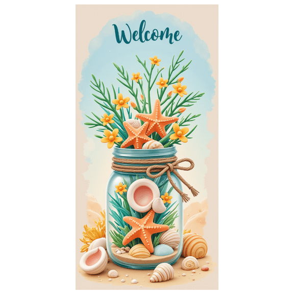 Decorative Design Welcome Banner Beach Theme Ocean Style Starfish Decor for Home Decoration Summer Party Event Decoration