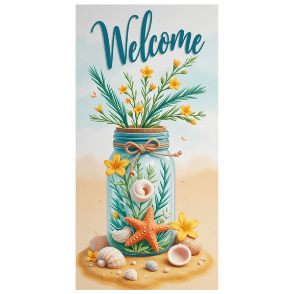 Decorative Design Welcome Banner Beach Theme Ocean Style Starfish Decor for Home Decoration Summer Party Event Decoration