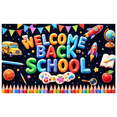 thumbnail image 1 of Decorative Design Welcome Banner Colorful Letters Globe Decoration for School Party Classroom Event Student Celebration, 1 of 9