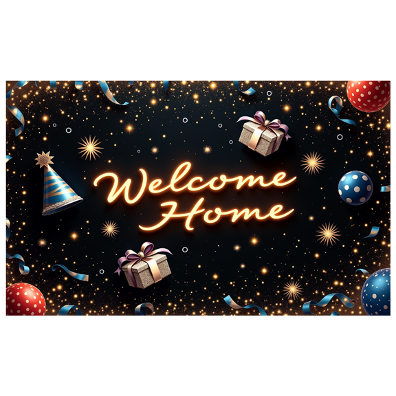 Decorative Design Welcome Banner Colorful Theme Celebration Backdrop for Homecoming Welcome Party Indoor Decoration
