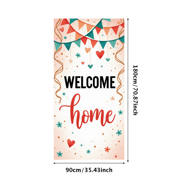 Decorative Design Welcome Banner Colorful Theme Party Decoration Housewarming Banner for Indoor Decoration Welcome Celebration Home Party
