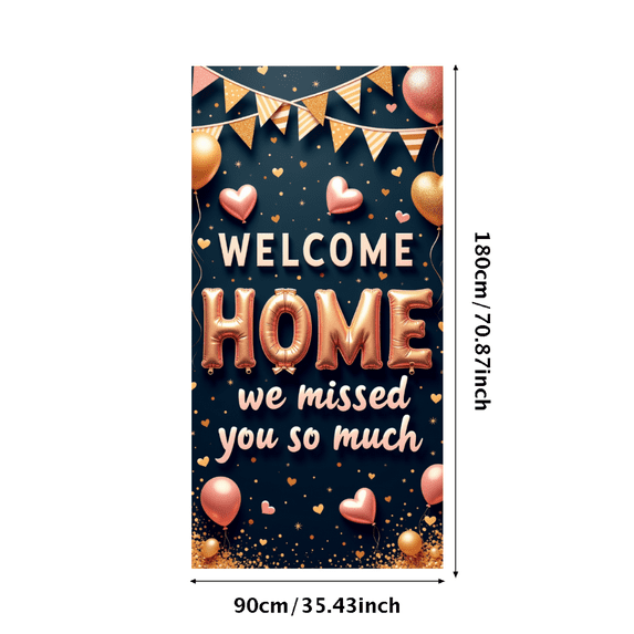 Decorative Design Welcome Home Balloon Banner Colorful Heart Party Decoration for Welcome Celebration Event