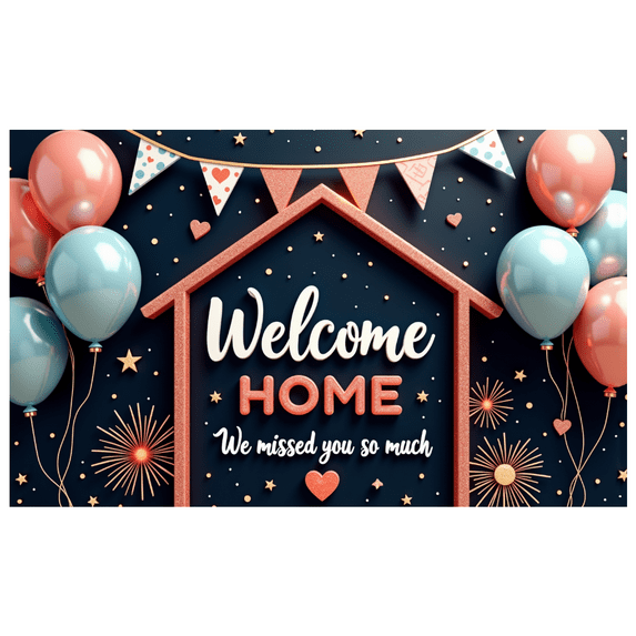 Decorative Design Welcome Home Balloon Decoration Celebration Banner for Homecoming Party Indoor Decoration Event Celebration