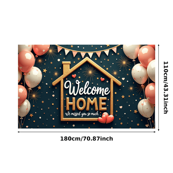 Decorative Design Welcome Home Balloon Decoration Celebration Banner for Homecoming Party Indoor Decoration Event Celebration