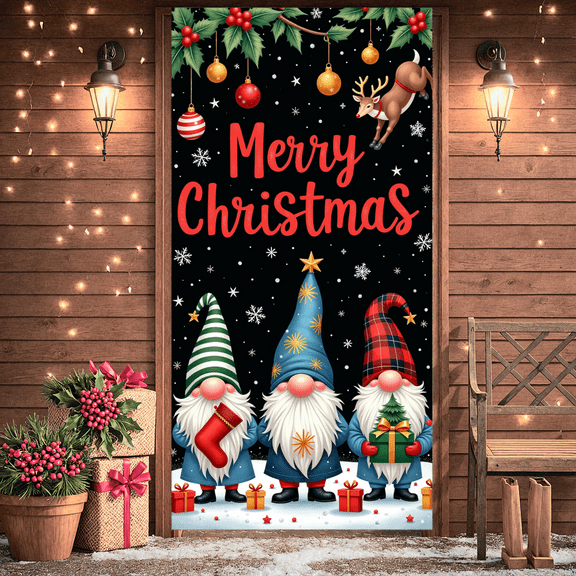 Decorative Design Winter Wishes Snowman Banner for Holiday Season Indoor Decoration Party Background