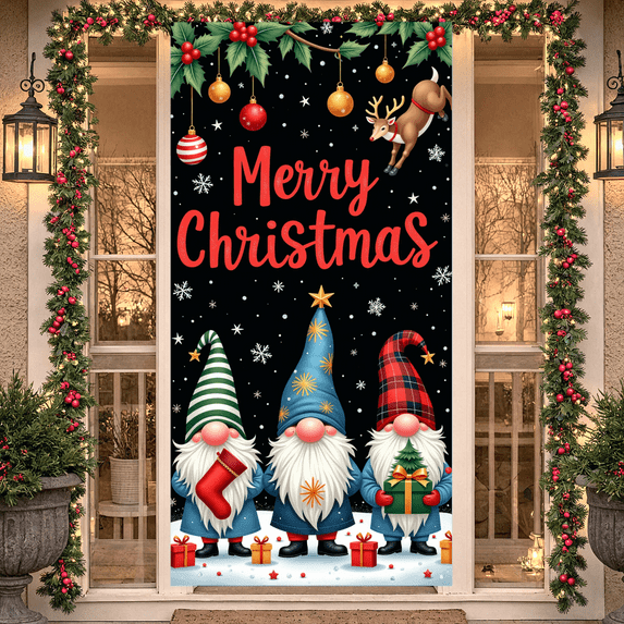 Decorative Design Winter Wishes Snowman Banner for Holiday Season Indoor Decoration Party Background