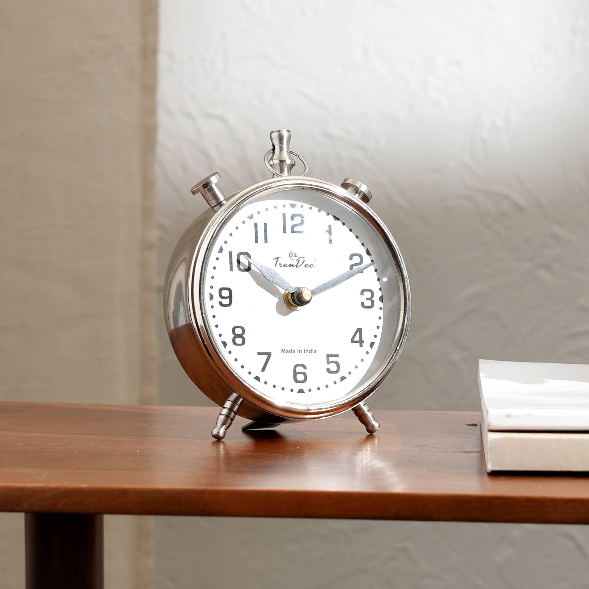 Decorative Desk Clock in Silver Color -Aluminum Table Clock - Walmart.com