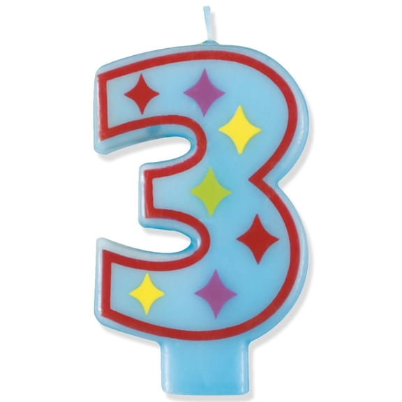 Decorative Diamonds Number 3 Birthday Candle