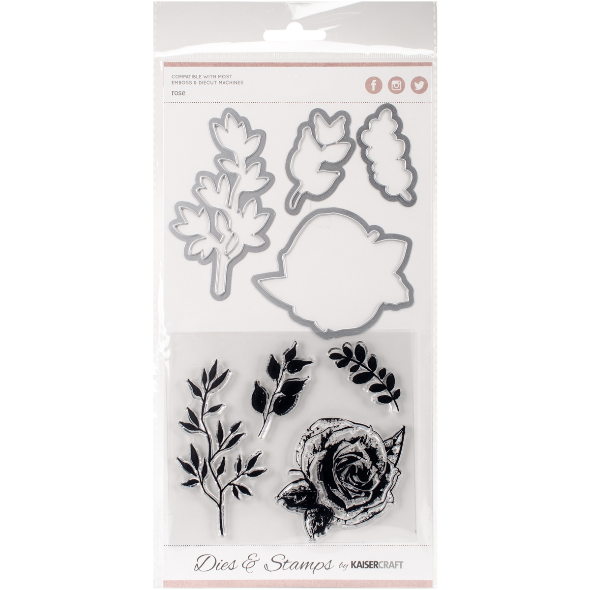Decorative Dies and Clear Acrylic Stamps Rose