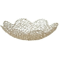 Decorative Dish for Home Decor and Centerpieces - Gold Vegetable Fruit Bowl Basket(Large) for Kitchen Counter， Table Centerpieces for Dining Room and Living Room Decor (Gold, Large)