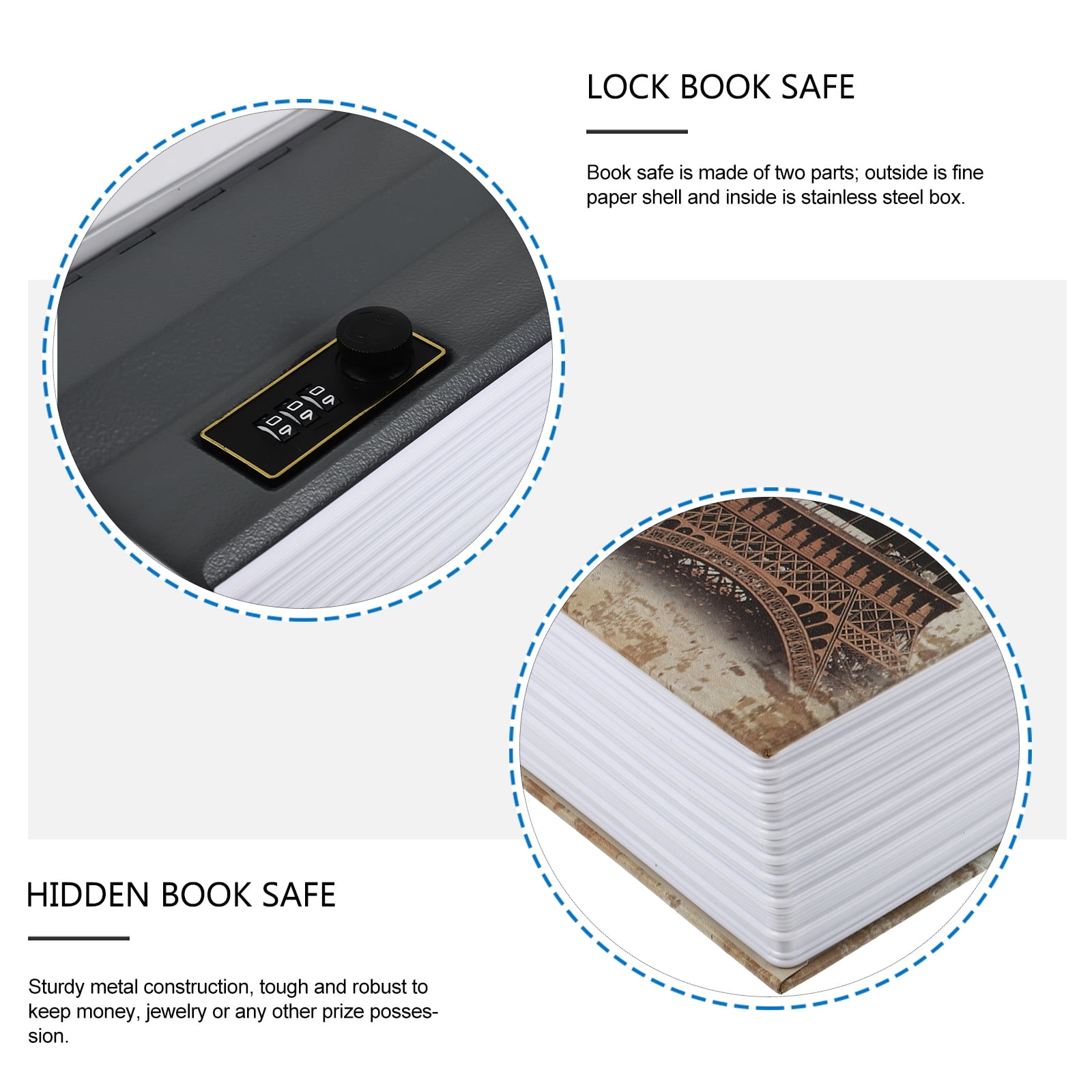 Decorative Diversion Book Safe with Secret Hidden Compartment Safe Lock