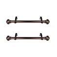 thumbnail image 1 of Decorative Dominique 1" Diameter Side Curtain Rod 12-20" Long (Set of 2) - Bronze, 1 of 2