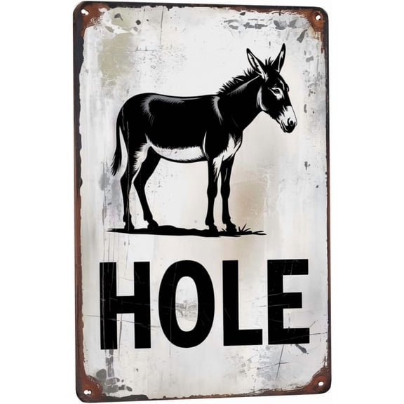 Decorative Donkey metal tin sign 8x12 inch wall decor for indoor spaces, bar, man cave, cabin and rustic home display rustic accent art