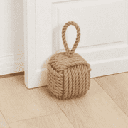 Decorative Door Stoppers - Cute Rope Knot Design, Heavy Duty Weighted Doorstop with Inside Mount for Home & School