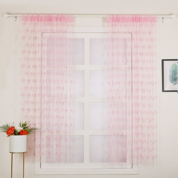 Decorative Door String Curtain Wall Panel Fringe Window Room Divider Blind Divider Tassel Screen Home 100x200centimeter (Pink)