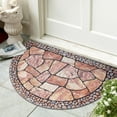 thumbnail image 1 of Decorative Doormat Outdoor Rubber Mat for Front Door Entrance Mat Indoor 2x3 Rug for Front Door Entry Non Slip Mat Outside Doormat Half Round (Cobble), 1 of 7