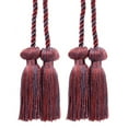 thumbnail image 1 of Decorative Double Tassel Curtain and Drapery Tieback / Holdback, 3" Tassel (7.5cm), 27" Spread (68.5cm) # CCT, Wine Medley Purple #PR22 (Violet Purple, Blood Red) Set of 2, 1 of 2