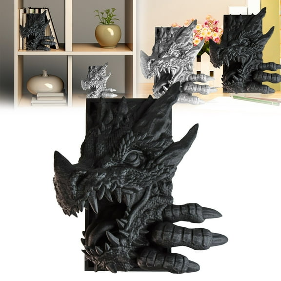 Decorative Dragon-shaped Freestanding Multi-layer Book Shelf Integrated Dragon Head Body Tail Design For Office Book Arrangement, Decor Display And Daily Reading Material Storage