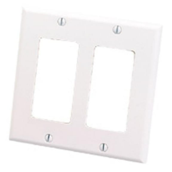 Decorative Dual Gang Wall Plate - White