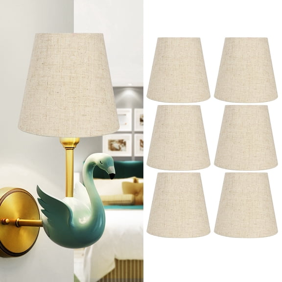 Decorative E14 Chandelier Shade, Flaxen Fabric Cover For Hotel, Study Home Lighting
