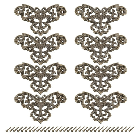 Decorative Edge Cover, Album Corner Protectors for Box Wooden Case Table Desk, 8 Pcs, Butterfly Bronze