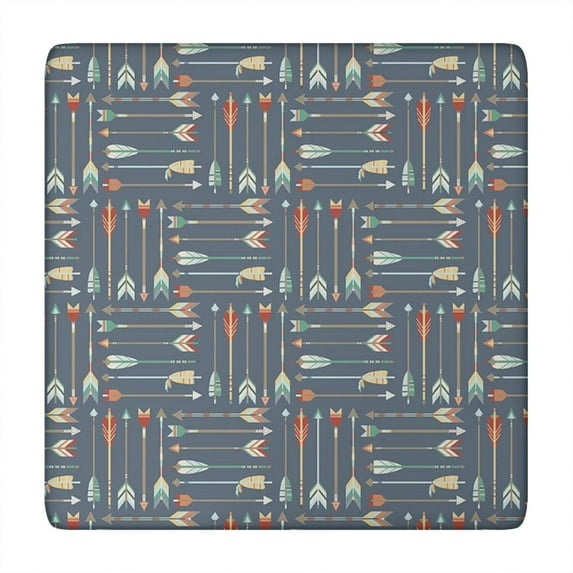 Decorative Elastic Hem Table Cover, 34x34 Inch Square Bohemian Floral Tablecloth for Kitchen Patio Dining Room Decor