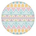 thumbnail image 1 of Decorative Elastic Round Tablecloth, Bohemian Flower Print for Kitchen Dining, Fits Circular Tables Up to 56 Inches, 1 of 7