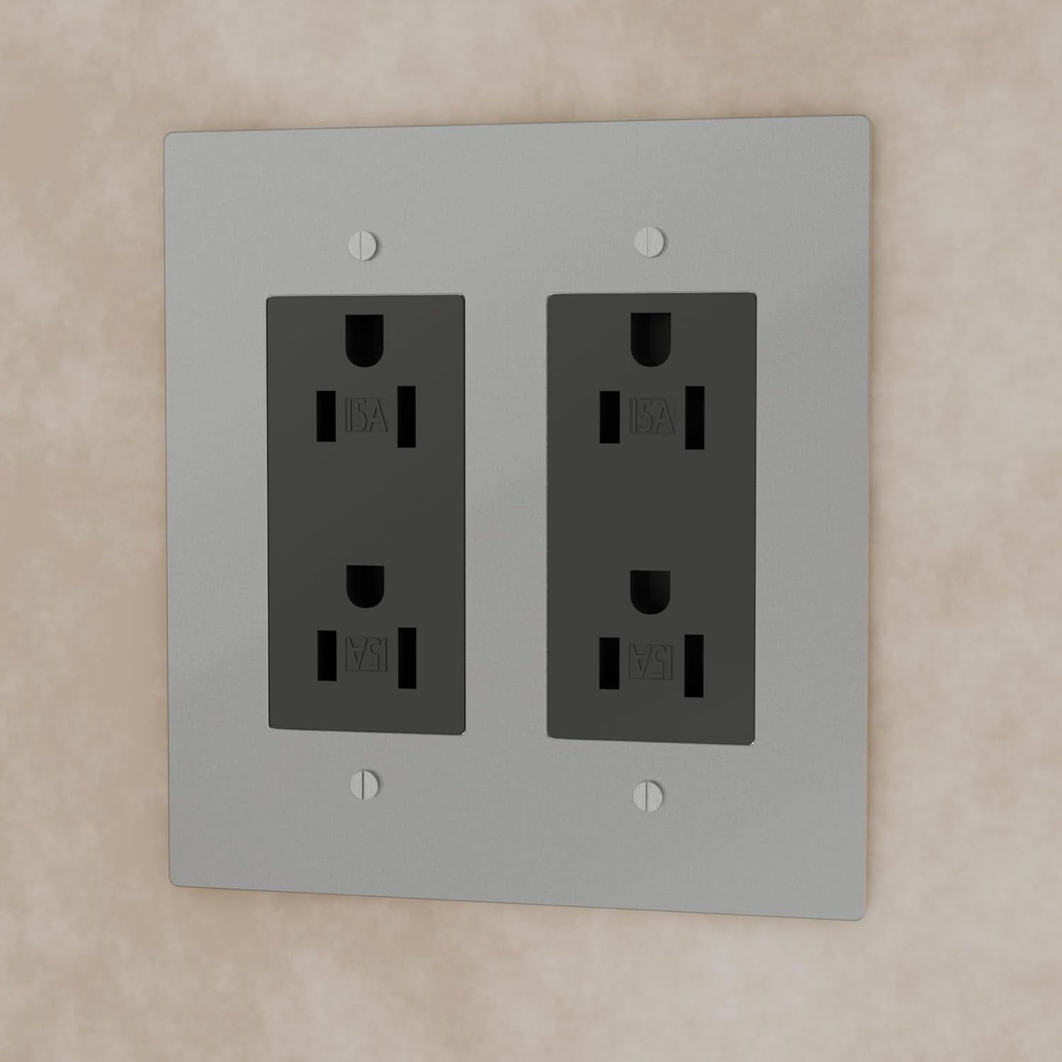 Decorative Electrical Wall Outlet - 2 Gang,Standard - Stripped Brass ...