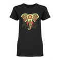 thumbnail image 1 of Decorative Elephant Design Shaped T-Shirt Women -Image by Shutterstock, Female Small, 1 of 2
