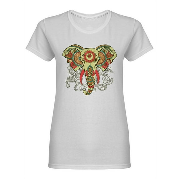 Decorative Elephant Design Shaped Tee Women's -Image by Shutterstock
