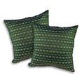thumbnail image 1 of Decorative Elephant Parade Stripes Green Silk Throw Pillow Cushion Cover Set, 1 of 6