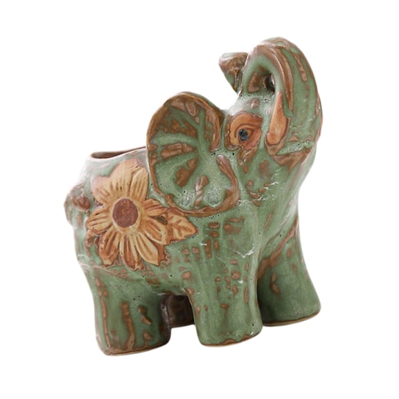 Decorative Elephant Planter With Bottom Drain Hole Lovely Elephant Flower Pot